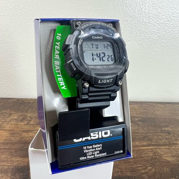 NEW Casio Vibration Alarm Men's Digital Sport Watch W736H-1AVCF Water Resistant - Picture 2 of 9